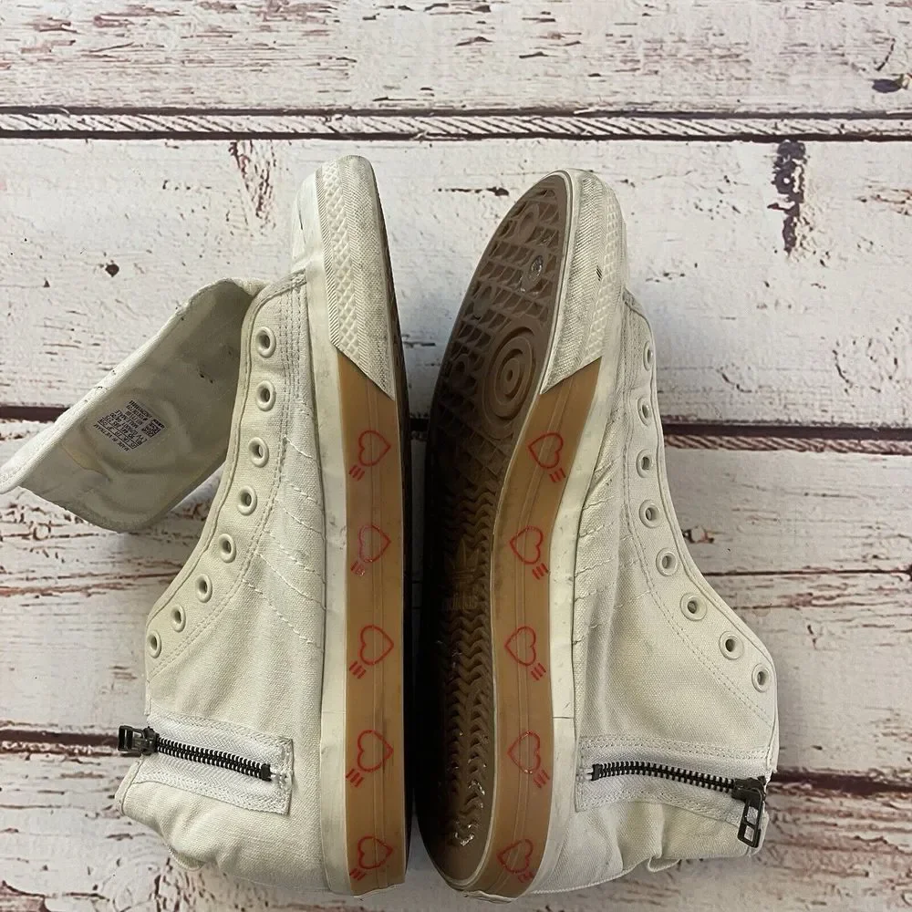 Adidas Nizza Hi Human Made Canvas Sneakers Off White FY5188 US Size 10 1/2 Men's